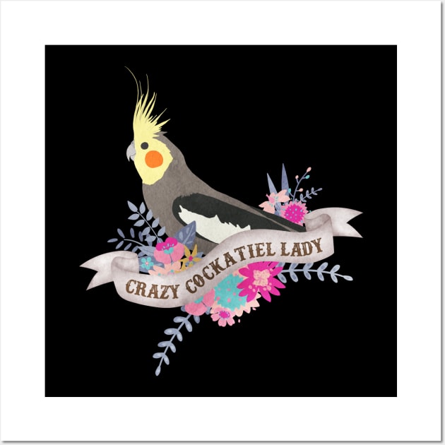 Crazy Cockatiel Lady Wall Art by Psitta